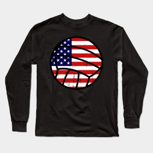 Usa America Flag Volleyball 4Th Of July Long Sleeve T-Shirt